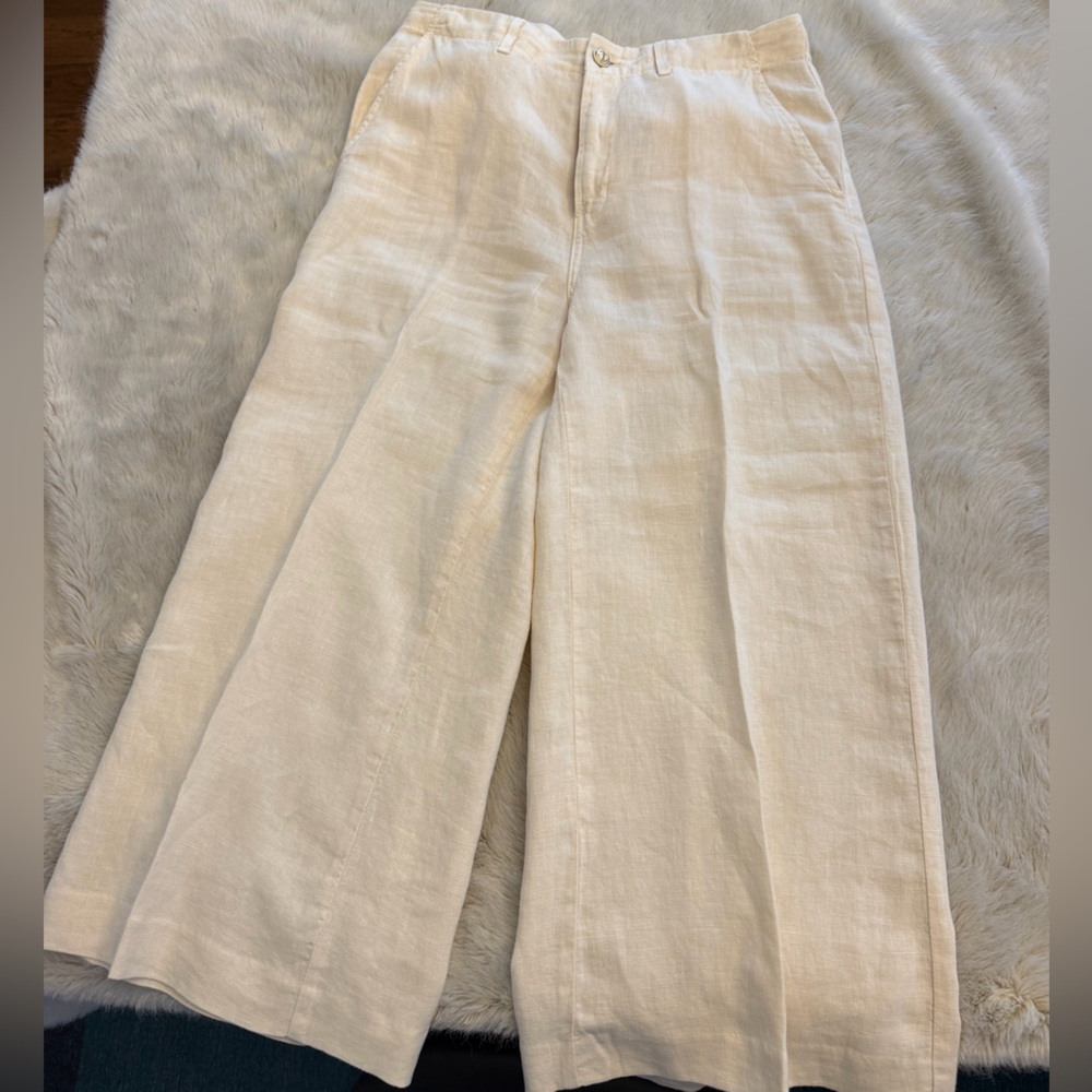 L'AGENCE Cream Wide-Leg pants